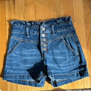 Button up jean shorts